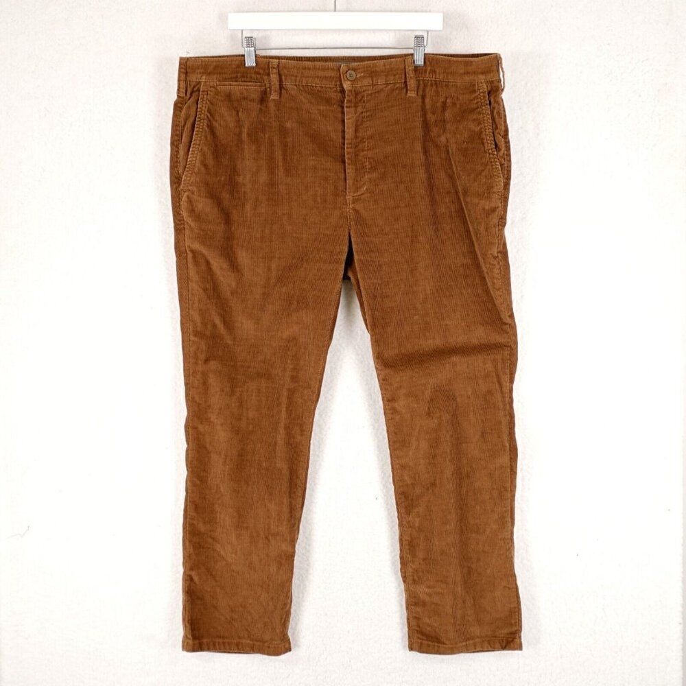 Orvis Brown Corduroy‎ Pants High Rise Elastic Waist 43/29 Tagged 42/30